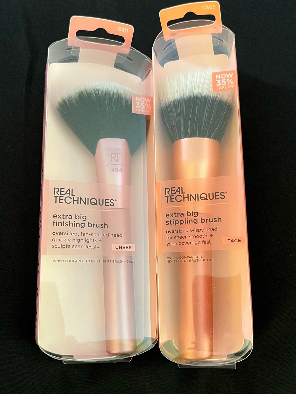 Real Techniques Big Brush Energy 268 Stippling & 454 Finishing Set Vegan
